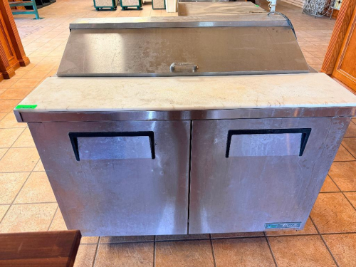 TRUE 48" TWO DOOR SANDWICH PREP COOLER.