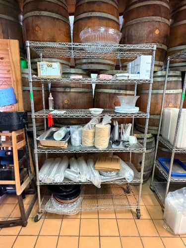 48" X 18" SIX TIER WIRE SHELF. NO CONTENTS