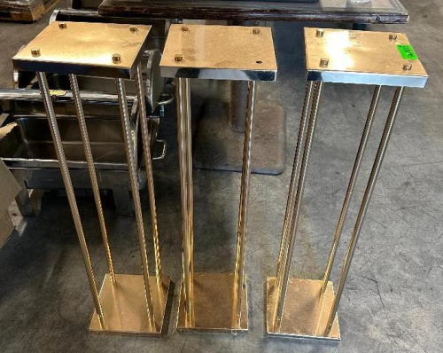 (3) 6" X 6" CHROME PLANT STANDS