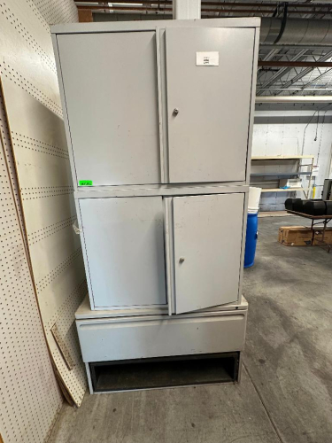 (2) 36" TWO DOOR METAL CABINETS.