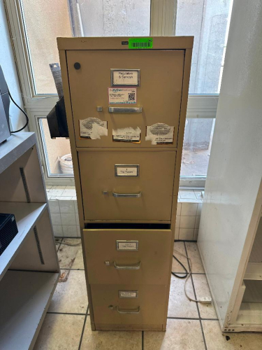 FOUR DRAWER METAL FILE CABINET ( TAN )