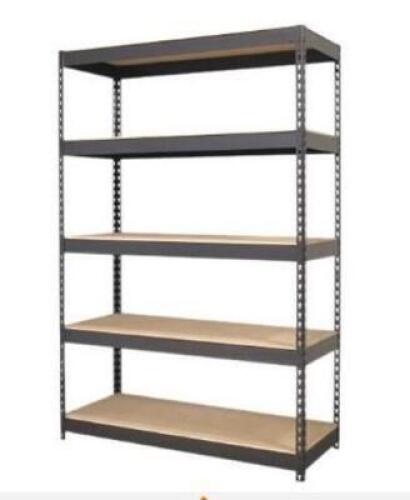 (1) RIVETED STEEL SHELVING UNIT