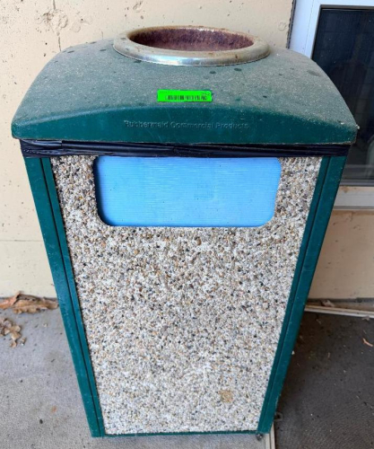 (2) OUTDOOR TRASH CANS.