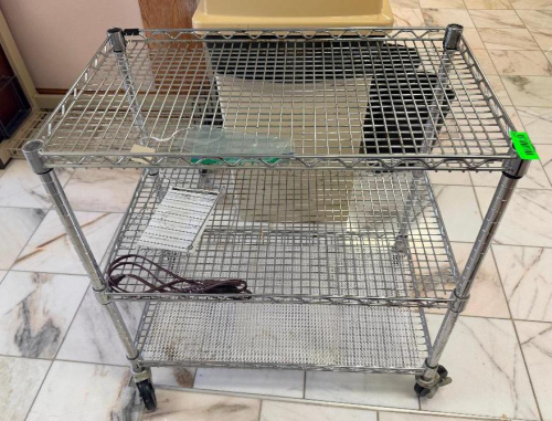THREE TIER WIRE UTILITY CART.