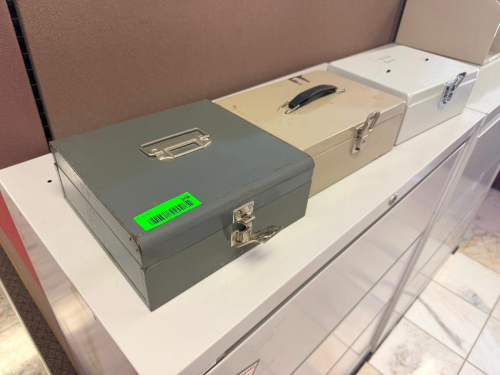 (3) ASSORTED METAL CASH BOXES.