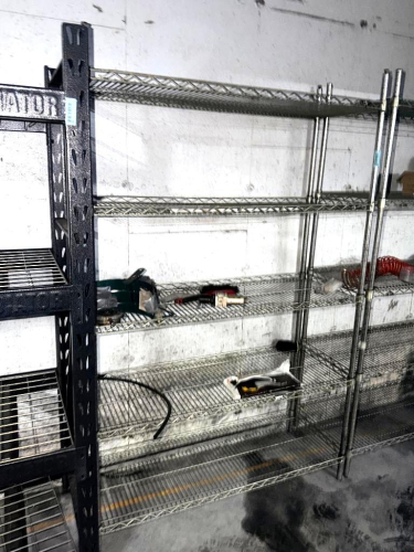 (2) 60" X 18" FIVE TIER WIRE RACK.