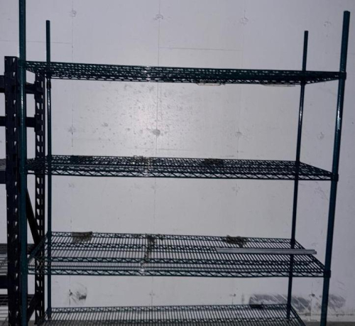 60" X 24" FOUR TIER COATED WIRE RACK.