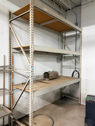 (1) SECTION OF 8' FOUR TIER MEDIUM DUTY PALLET RACKING.