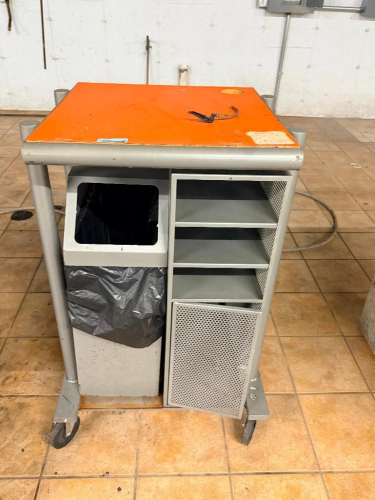 ROLL ABOUT OFFICE ORGANIZER CART W/ WORK TOP.