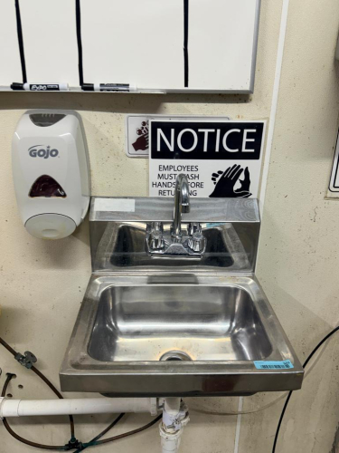 WALL MOUNTED STAINLESS HAND SINK W/ EYE WASH STATION