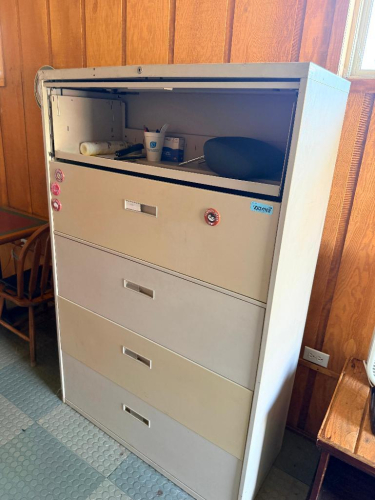 (2) FIVE DRAWER LATERAL FILE CABINETS.