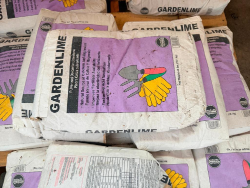 (8) BAGS OF GARDEN LIME, PULVERIZED DOLOMITIC LIMESTONE, 40 LB. BAGS.