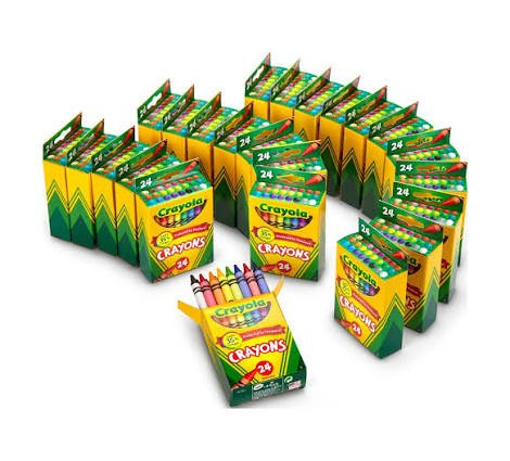 (24) BOXES OF (24) CRAYONS
