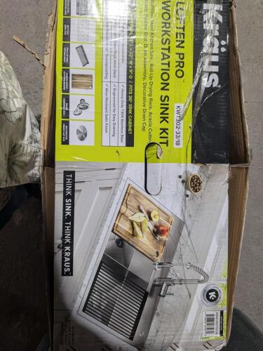KRAUS LOFTEN PRO 33" DOUBLE BOWL WORKSTATION SINK KIT (KWT302-33/18)