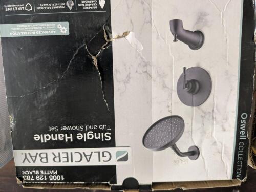 GLACIER BAY OSWELL SINGLE-HANDLE TUB & SHOWER FAUCET SET, MATTE BLACK (HD873X-1910H)