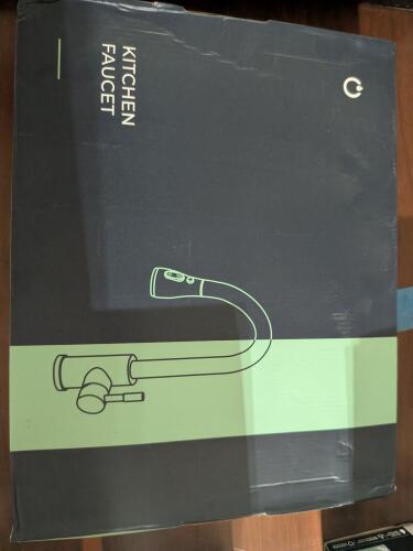 FORIOUS BRUSHED GOLD PULL-DOWN KITCHEN FAUCET WITH SOAP DISPENSER & DECK PLATE - OPEN BOX