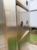 OLD HICKORY COMMERCIAL ROTISSERIE / BARBECUE OVEN WITH STAINLESS STEEL EXTERIOR, DOUBLE FRONT ACCESS DOORS, MULTIPLE INTERNAL COOKING RACKS, REAR FIREBOX ACCESS, ANALOG TEMPERATURE GAUGE, MANUAL TEMPERATURE CONTROL, INDICATOR LIGHTS, AND HEAVY-DUTY CASTER - 8