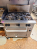 VULCAN 6-BURNER COMMERCIAL NATURAL GAS RANGE WITH CAST IRON OPEN-TOP BURNERS, HEAVY-DUTY CAST IRON GRATES, STAINLESS STEEL FRONT AND SIDES, REAR BACKSPLASH, AND STANDARD OVEN BASE WITH TWO INTERIOR OVEN RACKS - 2