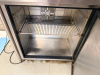 TRUE UNDERCOUNTER REFRIGERATOR WITH STAINLESS STEEL EXTERIOR, SINGLE SOLID HINGED DOOR, RECESSED HANDLE, ADJUSTABLE WIRE SHELF, AND REAR INTERIOR EVAPORATOR FAN. - 2