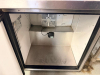 TRUE UNDERCOUNTER FREEZER WITH STAINLESS STEEL EXTERIOR, SINGLE SOLID HINGED DOOR, RECESSED HANDLE, AND REAR INTERIOR EVAPORATOR ASSEMBLY. - 2