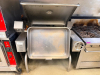 TILTING BRAISING PAN / TILT SKILLET WITH STAINLESS STEEL CONSTRUCTION, DEEP RECTANGULAR COOKING PAN, HINGED LID WITH FULL-WIDTH HANDLE, MANUAL HANDWHEEL TILT MECHANISM, THERMOSTATIC TEMPERATURE CONTROL, AND GAS-FIRED HEATING SYSTEM. - 8