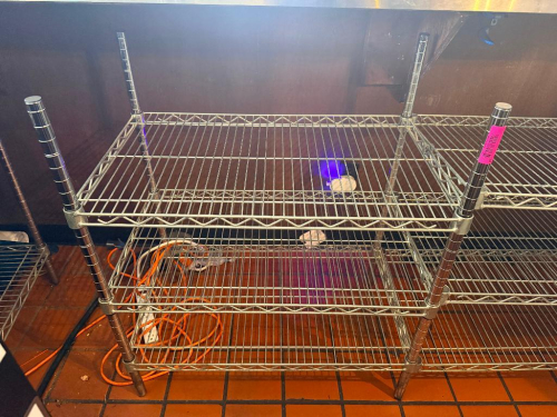 (4) HALF SIZE 30" X 18" WIRE SHELVES