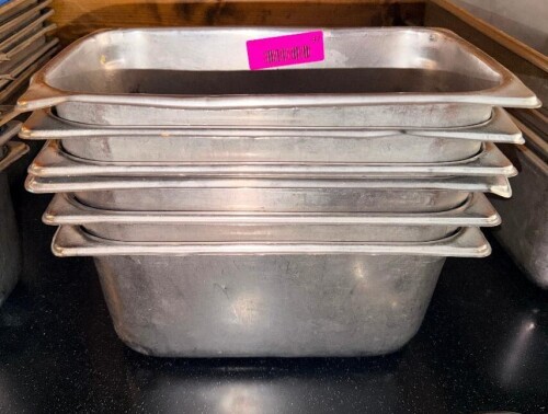 (6) 1/3 SIZE STAINLESS INSERTS