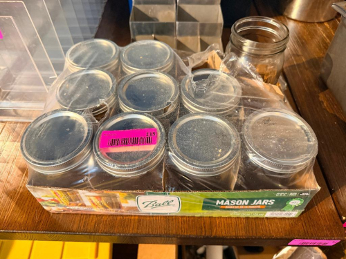 (10) GLASS MASON JARS.