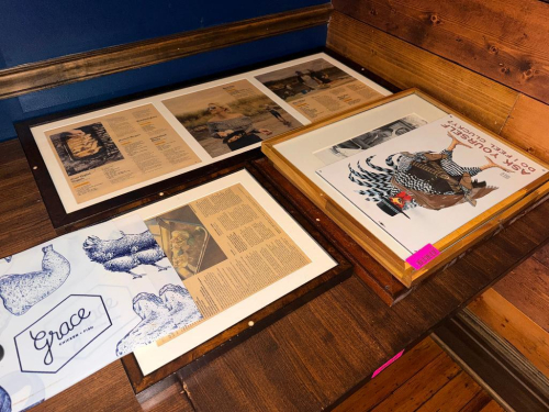 (4) ASSORTED FRAMED WALL D&Eacute;COR PIECES.