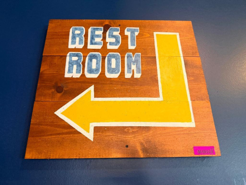 24" X 24" PINE RESTROOM SIGN