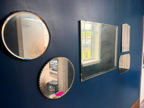 (7) ASSORTED SMALLER VINTAGE MIRRORS.