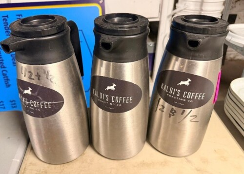 (3) INSULATED COFFEE DECANTERS.
