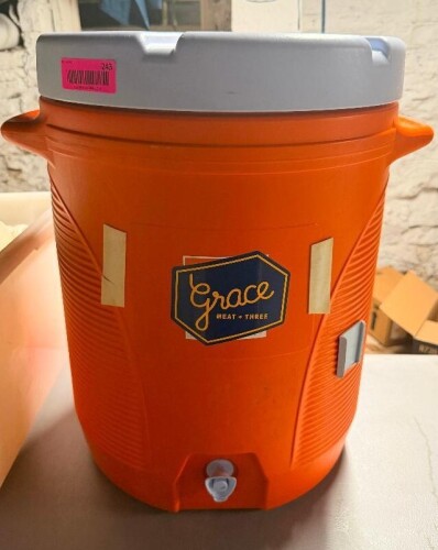 5 GALLON ORANGE PLASTIC WATER COOLER
