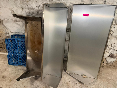 (3) ASSORTED PREP COOLER STAINLESS LIDS.