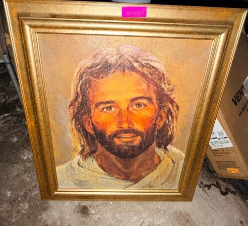 FRAMED PAINT / PRINT "JESUS"