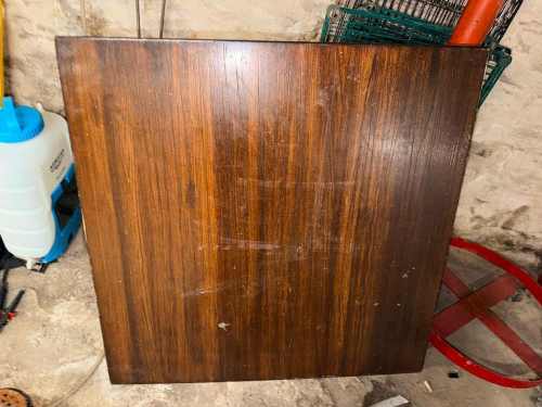36" X 36" HARDWOOD TABLE TOP.