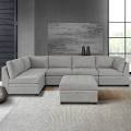 (1) TISDALE 6 PC MODULAR SECTIONAL SOFA WITH STORAGE OTTOMAN