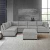 (1) TISDALE 6 PC MODULAR SECTIONAL SOFA WITH STORAGE OTTOMAN