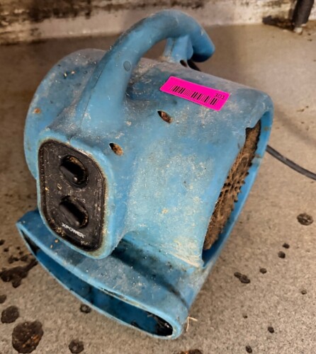 SMALL BLUE BLOWER FAN.