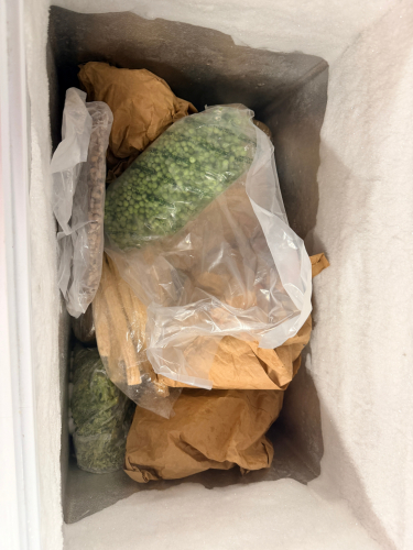 CONTENTS OF DEEP FREEZER - FRIES, VEGETABLE, CHURROS, AND MISC.