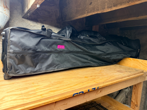 10' X 10' POP UP TENT W/ LOGO'ED CANVAS COVER.