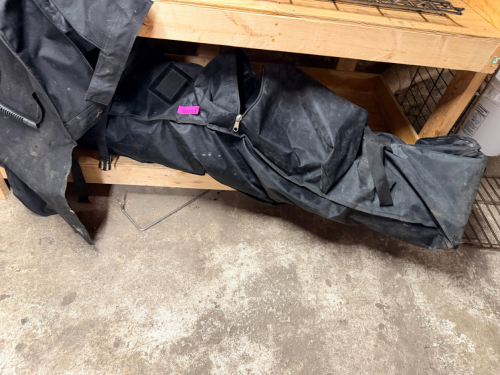 10' X 10' POP UP TENT W/ LOGO'ED CANVAS COVER.
