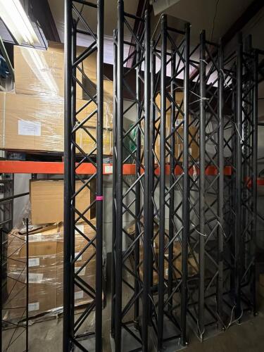(5) STAGE BLACK METAL TRIANGULAR/LATTICE TRUSS SECTIONS