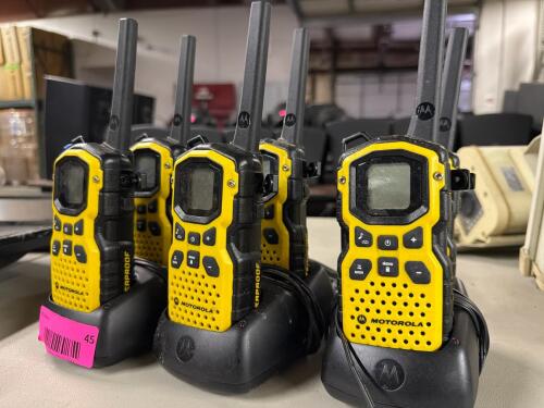 (6) TWO-WAY RADIOS WITH (3) CHARGING BASES