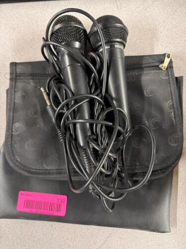 (2) WIRED MICROPHONES WITH CARRYING CASE