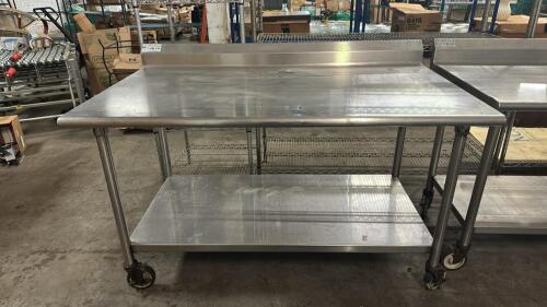 (1) SELECT STAINLESS STEEL WORK TABLE WITH UNDERSHELF AND BACKSPLASH