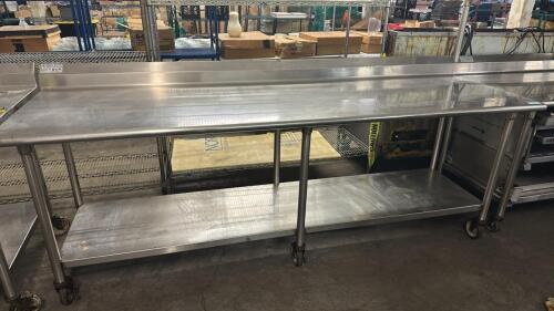 (1) SELECT STAINLESS STEEL WORK TABLE WITH UNDERSHELF AND BACKSPLASH