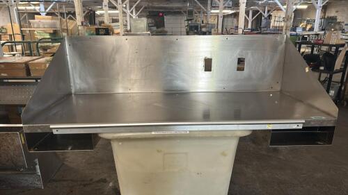 (1) STAINLESS STEEL WALL-MOUNTED SHELF WITH BACKSPLASH