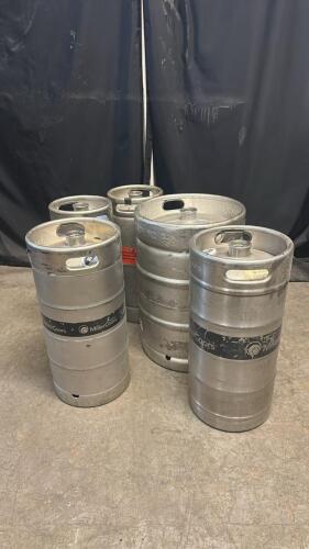 (7) ASSORTED STAINLESS STEEL BEER KEGS