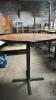 (1) ROUND WOOD-TOP DINING TABLE - 2